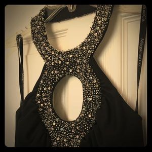 Formal Dress: Morgan & Co. Black w/Beaded Neckline